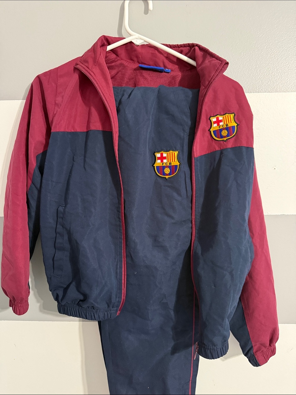 FC Barcelona Kids' Colorblock Soccer warm up Jacket & Pants